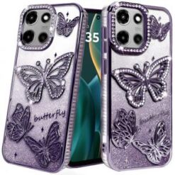 Motorola Moto G Stylus 5G (2026/2025) Butterfly Freedom Shimmer Glitter Thick TPU Case Cover - P