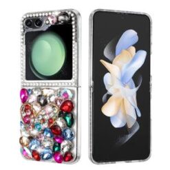 Samsung Z Flip 7FE / Flip 6 Full Diamond with Ornaments Hard TPU Case Cover - Colorful Ornaments