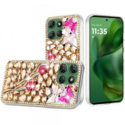 Moto G Power 2026/2025 Full Diamond with Ornaments Case Cover - Gold Exquisite Garden