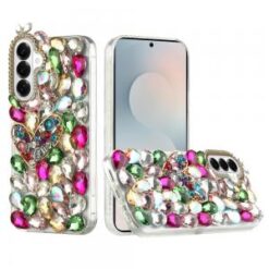 Samsung s26 Full Diamond with Ornaments Case Cover - Colorful Ornaments with Heart