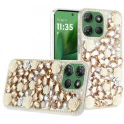 Moto G Power 2026/2025 Rose Flower Full Diamond Bling Stones - Yellow