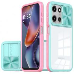 For Moto G 5G 2025/2026 - G Play 2026 - Fusion Transparent Clear Hybrid Case Cover - Pink/Blue