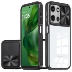 Moto G Power 2026/2025 Fusion Transparent Clear Hybrid Case Cover - Black