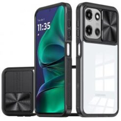 Moto G Stylus 5G 2026/2025 Fusion Transparent Clear Hybrid Case Cover - Black