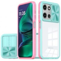 Moto G Stylus 5G 2026/2025 Fusion Transparent Clear Hybrid Case Cover - Pink/Blue