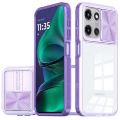 Moto G Stylus 5G 2026/2025 Fusion Transparent Clear Hybrid Case Cover - Purple