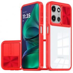 Moto G Stylus 5G 2026/2025 Fusion Transparent Clear Hybrid Case Cover - Red