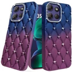 Motorola Moto G Stylus 5G (2026/2025) Floral Joy Glitter Shimmer Leather Feel Thick TPU Case - D