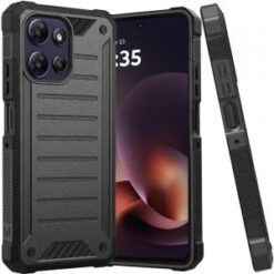 Moto G power 2026 Premium Tough Lined Design Hybrid Case Cover - Black