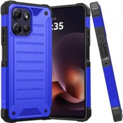 Moto G power 2026 Premium Tough Lined Design Hybrid Case Cover - Blue