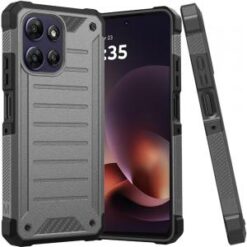 Moto G power 2026 Premium Tough Lined Design Hybrid Case Cover - Charcoal Grey
