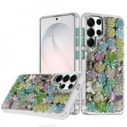 Samsung s26 Ultra Muti-Color Floral Bling Stones Ornaments Case - Green