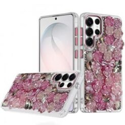 Samsung s26 Ultra Muti-Color Floral Bling Stones Ornaments Case - Pink