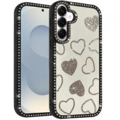 Samsung s26 Plus Spread Love Glitter Shimmer Diamond Plusd Hybrid Case - Black