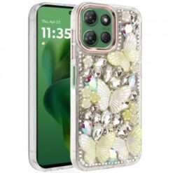 Moto G Power 2026/2025 Lavished Floral Butterfly Bling Stones Hybrid Case - Rose Gold