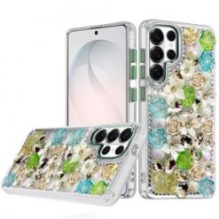 Samsung s26 Ultra Muti-Color Rose Bling Stones Ornaments Case - Green