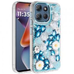 For Moto G 5G 2025/2026 - G Play 2026 - Spectacular Full Bling Stones Glitter HQ Hybrid Floral Serie