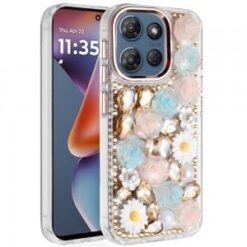 For Moto G 5G 2025/2026 - G Play 2026 - Spectacular Full Bling Stones Glitter HQ Hybrid Floral Serie