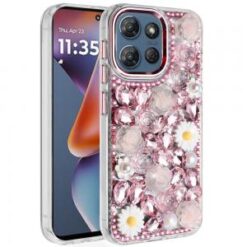 For Moto G 5G 2025/2026 - G Play 2026 - Spectacular Full Bling Stones Glitter HQ Hybrid Floral Serie