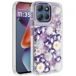 For Moto G 5G 2025/2026 - G Play 2026 - Spectacular Full Bling Stones Glitter HQ Hybrid Floral Serie
