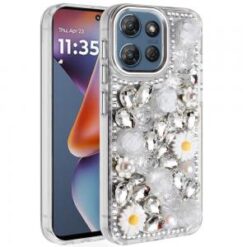 For Moto G 5G 2025/2026 - G Play 2026 - Spectacular Full Bling Stones Glitter HQ Hybrid Floral Serie