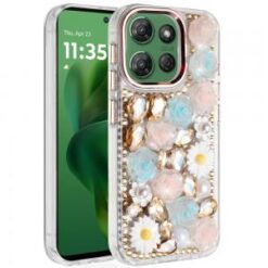 Moto G Power 2026/2025 Spectacular Full Bling Stones Glitter HQ Hybrid Floral Series - Gold
