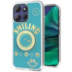 Moto G Stylus 5G 2026/2025 Smiling Glitter Ornament Bling With Ring Stand Hybrid Case Cover - Bl