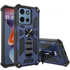 For Moto G 5G 2025/2026 - G Play 2026 - Machine Design Hybrid with Kickstand - Dark Blue