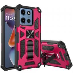 For Moto G 5G 2025/2026 - G Play 2026 - Machine Design Hybrid with Kickstand - Hot Pink
