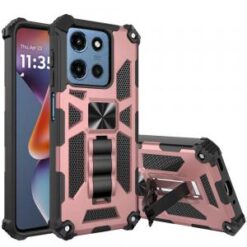 For Moto G 5G 2025/2026 - G Play 2026 - Machine Design Hybrid with Kickstand - Rose Gold