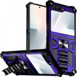 Samsung Z Flip 6/Z Flip 7 FE Machine Design Hybrid with Kickstand - Purple