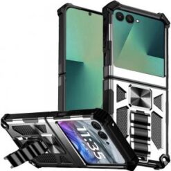 Samsung Galaxy Z Flip 7 Machine Design Hybrid with Kickstand - Silver