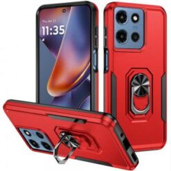 For Moto G 5G 2025/2026 - G Play 2026 - Tough Hybrid With Ring Stand Case - Red