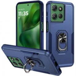 Moto G Power 2026/2025 Tough Hybrid With Ring Stand Case - Dark Blue