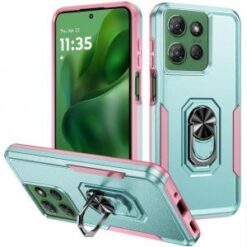 Moto G Power 2026/2025 Tough Hybrid With Ring Stand Case - Teal/Pink