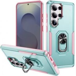 Samsung s26 Ultra Tough Hybrid With Ring Stand Case - Teal/Pink