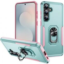 Samsung s26 Tough Hybrid With Ring Stand Case - Teal/Pink