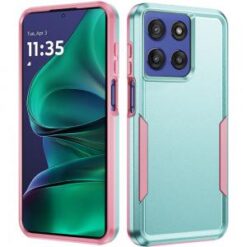 Moto G Stylus 5G 2026/2025 Tough Hybrid Case - Teal/Pink