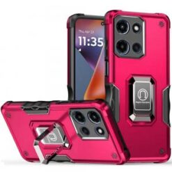 For Moto G 5G 2025/2026 - G Play 2026 - OPTIMUM Magnetic Ring Stand Hybrid Case Cover - Hot Pink