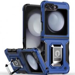 Samsung Z Flip 7FE / Flip 6 OPTIMUM Magnetic Ring Stand Hybrid Case Cover - Blue