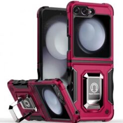 Samsung Z Flip 7FE / Flip 6 OPTIMUM Magnetic Ring Stand Hybrid Case Cover - Hot Pink