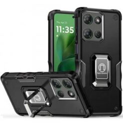 Moto G Power 2026/2025 OPTIMUM Magnetic Ring Stand Hybrid Case Cover - Black