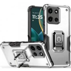 Moto G Stylus 5G 2026/2025 OPTIMUM Magnetic Ring Stand Hybrid Case Cover - Silver