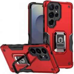 Samsung s26 Ultra OPTIMUM Magnetic Ring Stand Hybrid Case Cover - Red