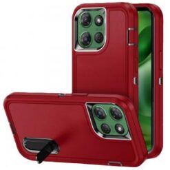 Moto G Power 2026/2025 PEAK 3in1 Toughest Hybrid with Stand Cover Case - Black/Red