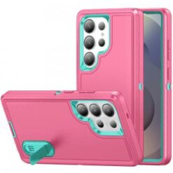 Samsung s26 Ultra PEAK 3in1 Toughest Hybrid with Stand Cover Case - Teal/Hot Pink