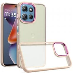 For Moto G 5G 2025/2026 - G Play 2026 - Polished Oil Thick Acrylic Metal Button Hybrid Case Cover -