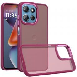 For Moto G 5G 2025/2026 - G Play 2026 - Polished Oil Thick Acrylic Metal Button Hybrid Case Cover -