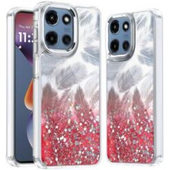 For Moto G 5G 2025/2026 - G Play 2026 - Epoxy Glitter Shimmer Hybrid Case - Red