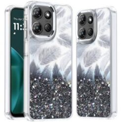 Moto G Stylus 5G 2026/2025 Epoxy Glitter Shimmer [Magnetic Circle] Hybrid Case - Black